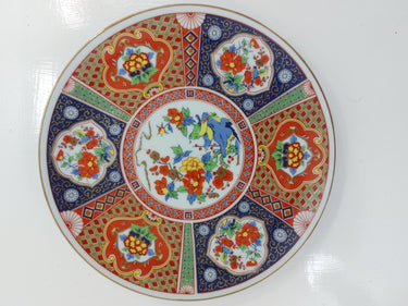 Rare Japanese Imari Style Porcelain Plate Unique Blue, Red, Orange 8