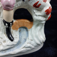 Thumbnail for Rare Victorian Staffordshire Gentleman with Rooster antique Figurine (1840-1860)6