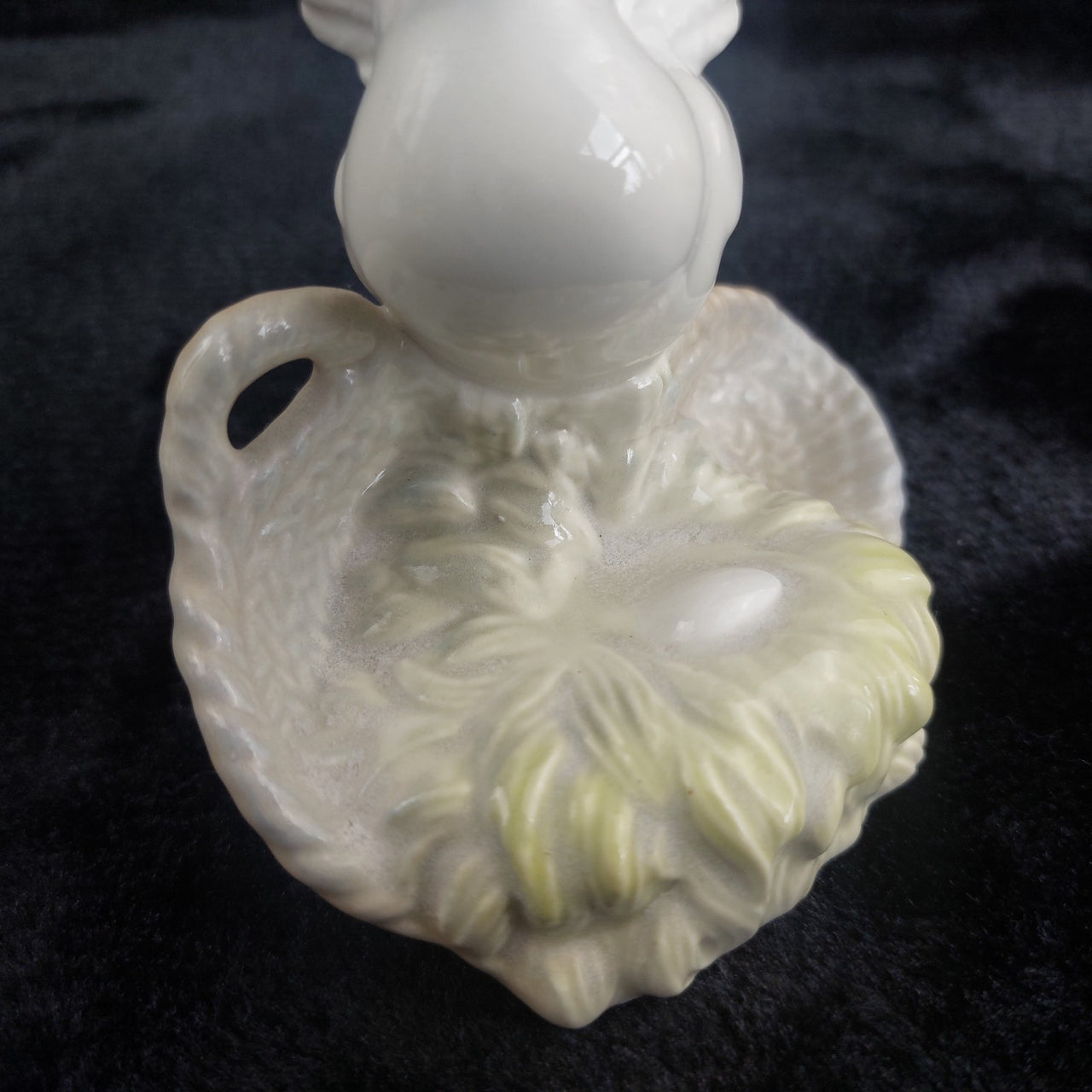 Porceval White Spain Dove Figurine 4.5" Porcelain Bird Nesting Hand Painted9