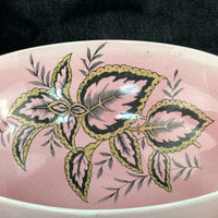 Thumbnail for Maling Coleus Pink Footed Bowl 20cm Vintage Leaf Pattern England 1950s gift2