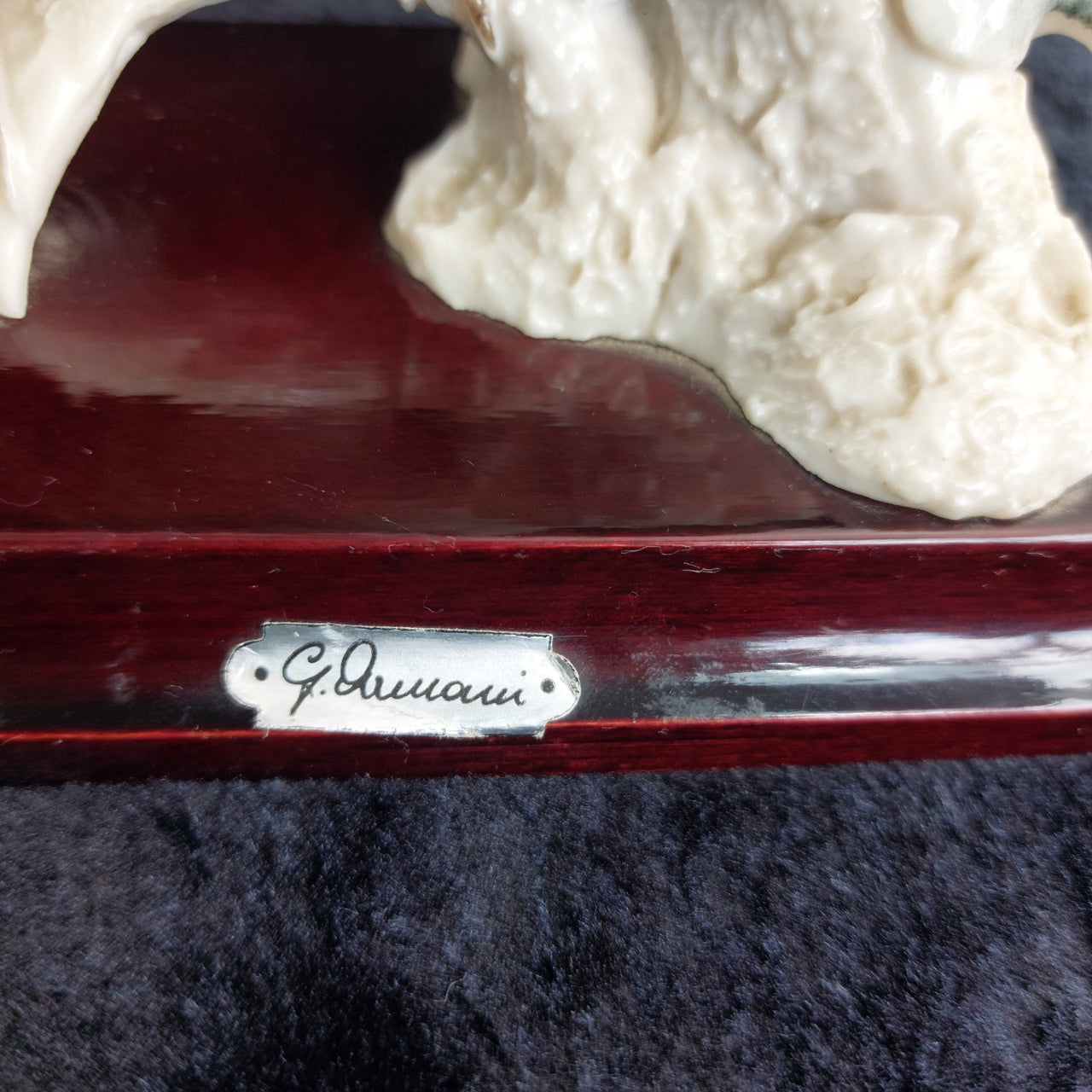G.Armani Twin Birds Figurine  Italian Capodimonte Porcelain Signed 6.5” gift3