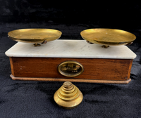 Thumbnail for Rare Antique Victorian Apothecary Balance Scale with Marble Base & Brass Weight4