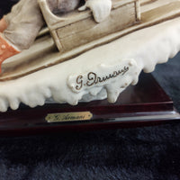 Thumbnail for Giuseppe Armani 1992 Florence Children on Sled Figurine Winter Scene Sculp 9
