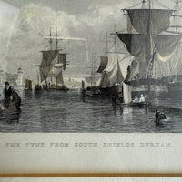 Thumbnail for Antique Hand-Colored Engraving The Tyne from South Shields Durham by T. Allom11