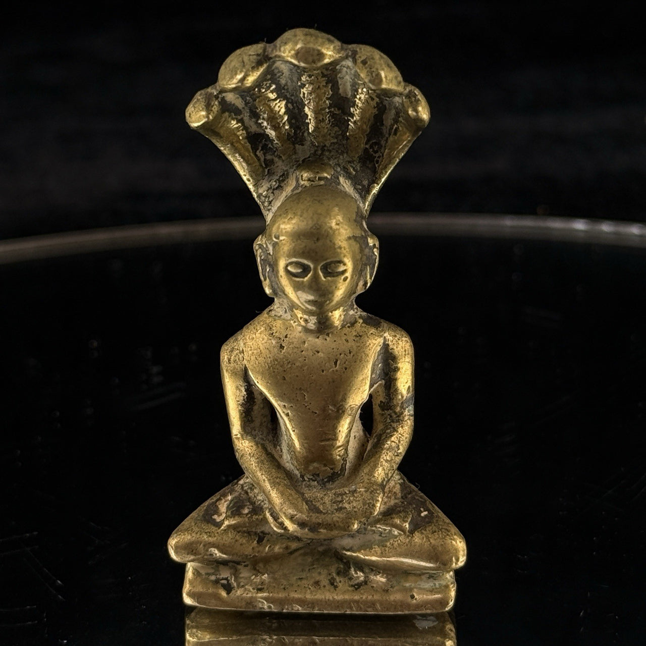 Jain Bronze Statue – Naga Parshvanatha Jain Tirthankara 3” Serpent Hood Idol1