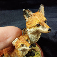 Thumbnail for Border Fine Arts Fox Figurines: Fox & Cub, Vantage Point, damage ear 1990 & 19947