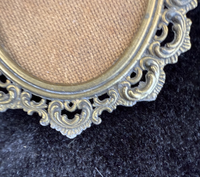 Thumbnail for Italian Vintage/Antique Brass Oval Frames with Fabric Prints - Set of 3 Italy17