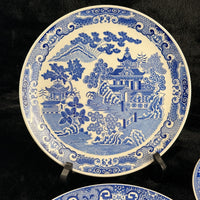 Thumbnail for Spode Danbury Mint Willow Pattern Plates x3 – Blue & White Collector antique Set15