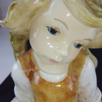 Thumbnail for Vintage Italy - Ceramic 1950s A. Santini Little Girl Sitting Glazed Figurine11