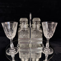 Thumbnail for Vintage Cut Crystal Glassware & Spice Jar Set Elegant Tableware 5 Glasses & Jar3
