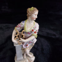 Thumbnail for CHRISTIAN NONNE VOLKSTEDT Figurine Woman With Lyre Victorian Antique Porcelain5