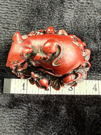 Thumbnail for Chinese Red Resin Figurine Family of Mice & Coins Symbol of Prosperity Feng Rat 10