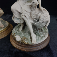 Thumbnail for Giuseppe Figurine Armani Couple repaired Flower & Arm Rustic 30cm Resin Italian.4