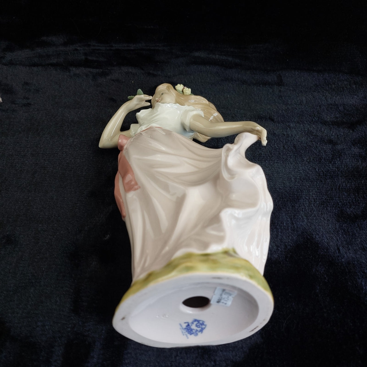 Tengra Porcelain beautiful large Girl Figurine Spain Pink Dress Flow 11" decor11
