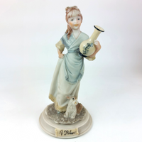 Thumbnail for Signed A. Belcari Girl with Dog Vase Capodimonte Italian Porcelain 7