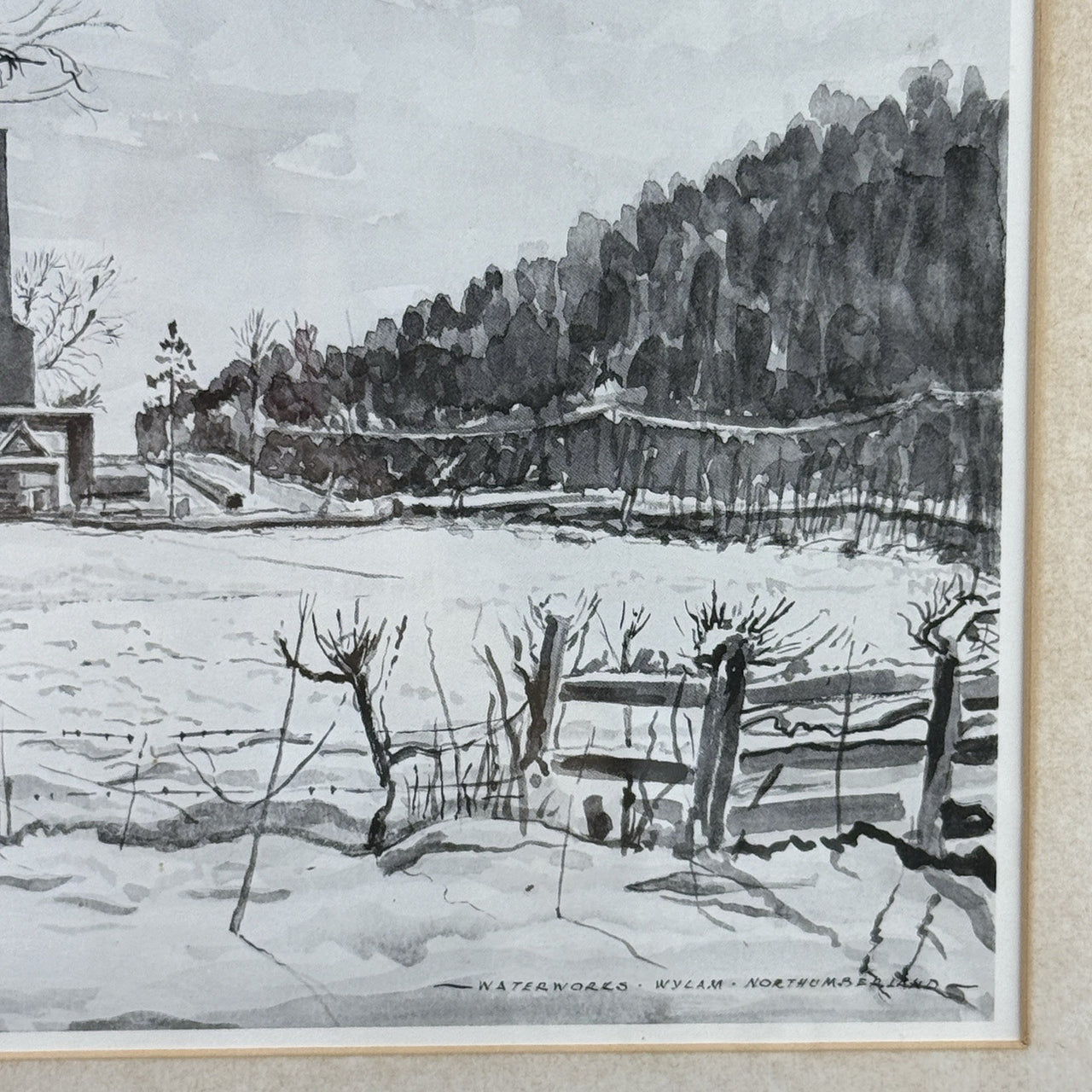 1947 Watercolour Brickworks by E. McCloud Framed Industrial Landscape Painting3