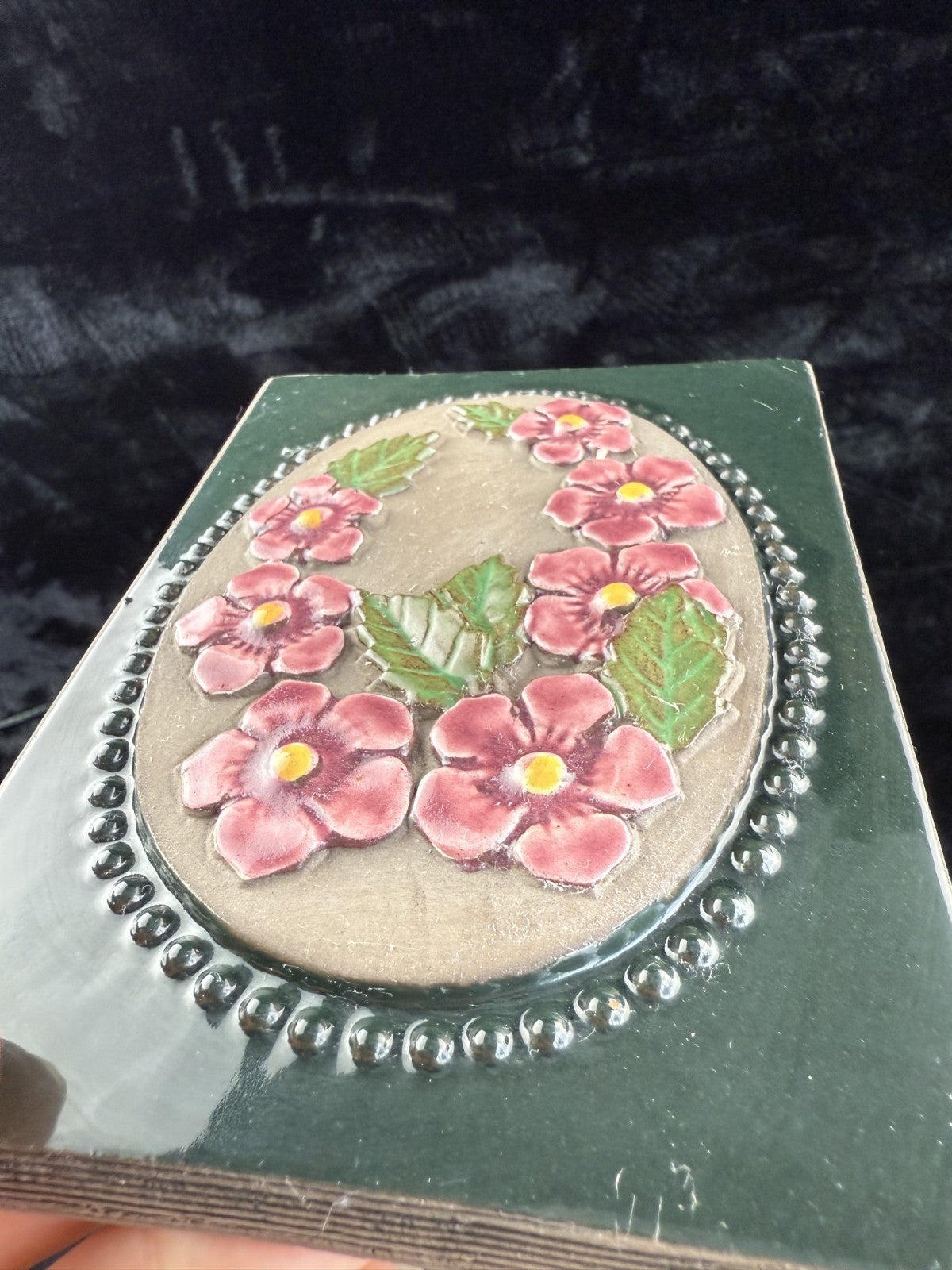 Vintage JIE Gantofta Swedish Ceramic Wall Tile  Floral Design by Aimo6
