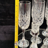 Thumbnail for Vintage Cut Crystal Glassware Set – 6 Champagne Flutes & 2 Candlestick Holders17