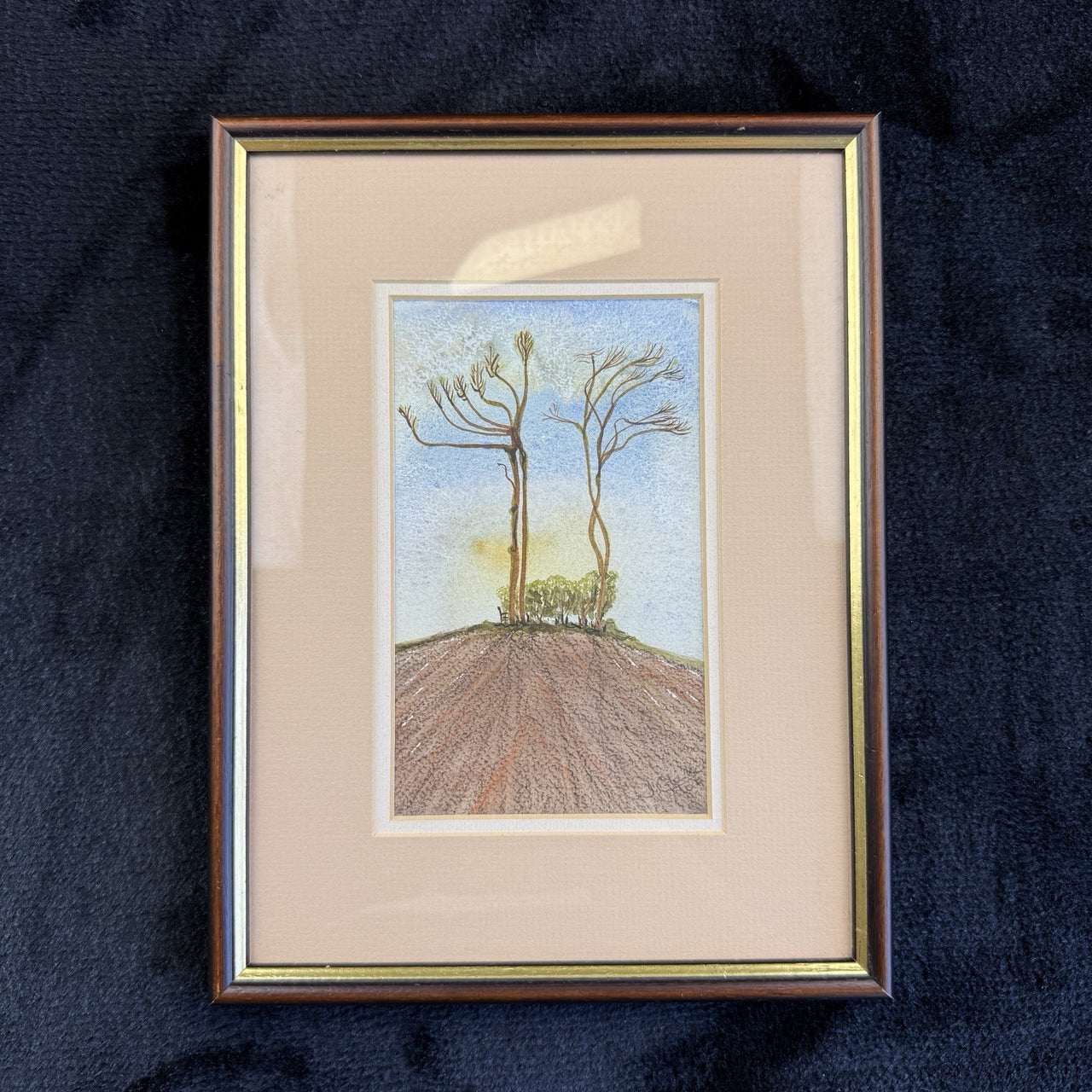 Original Signed Painting Landscape "Paddy's Mount, Christon Bank" wooden framed.8