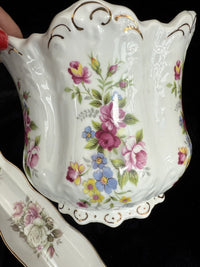 Thumbnail for Stunning St. George & Kenall Fine China Bone Floral vase and Tray Set England.3