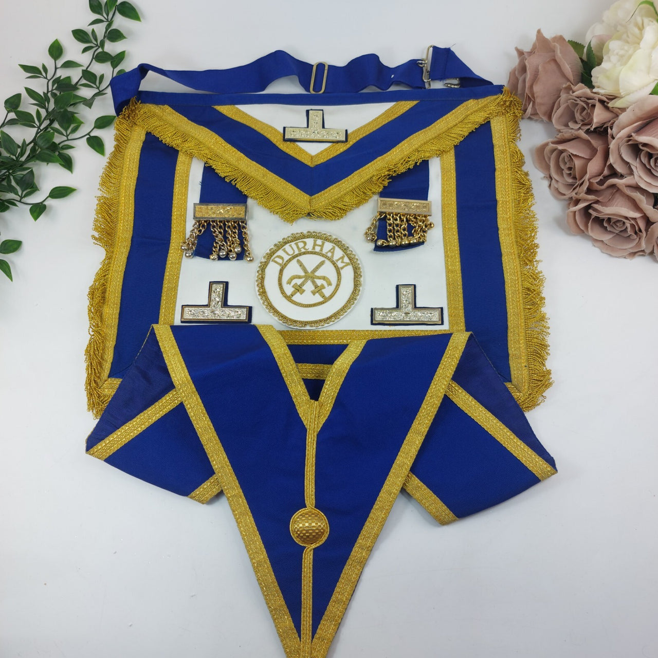 Vintage Durham Masonic Apron and Collar Set by Toye, Kenning & Spencer Ltd0
