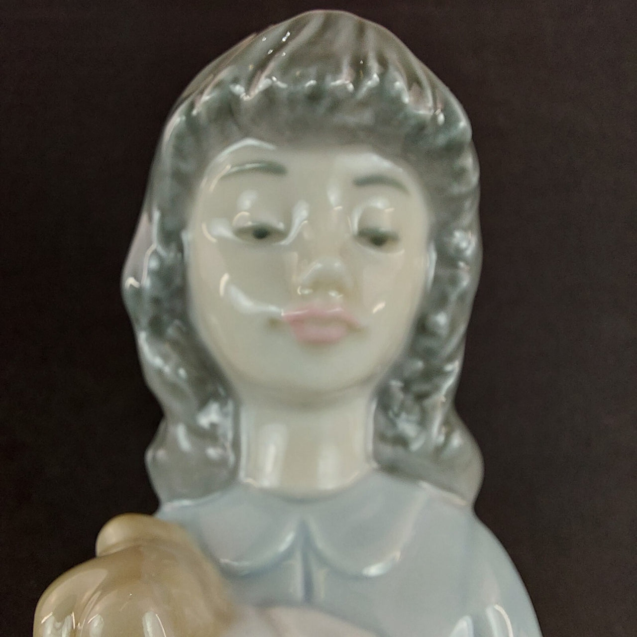 NAO Handmade Beautiful Porcelain Young ladyl with Puppy Figurine - 8.9" - 1990.19