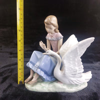 Thumbnail for NAO Lladro Girl with Swan Figurine 1986 7.5