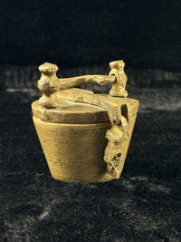Thumbnail for Antique Indian Brass Travel Nesting Cups with Lidded Case â 5 Pc Set 646g Scal16