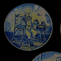 Thumbnail for Booths Wedgwood England Blue Transfer Plates Set x5 Gamekeeper Farmer Soldier5