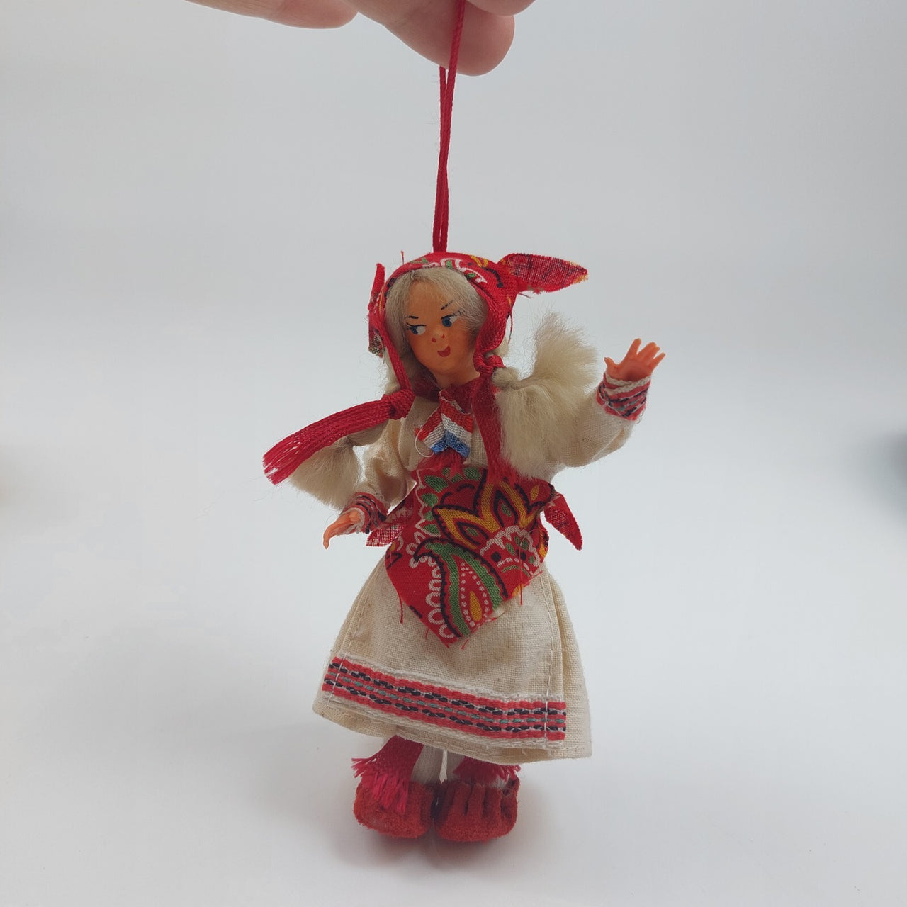 Vintage European Eastern Folk Doll in Traditional Dress with Embroidered Details4