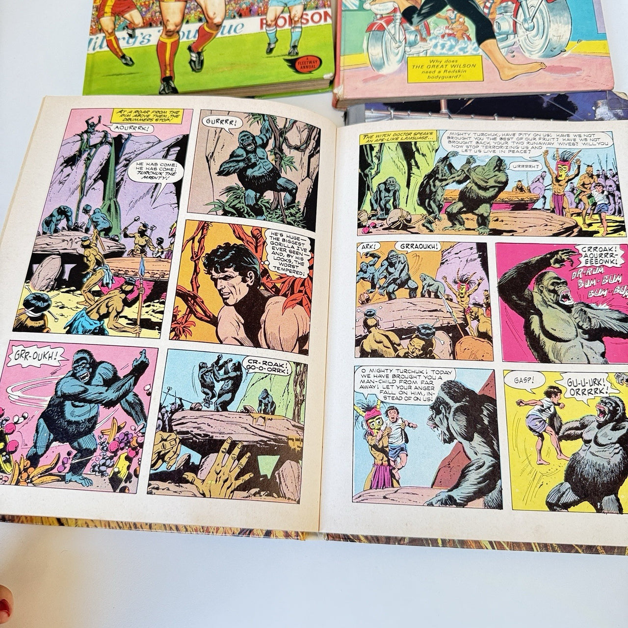 Set 4 Of Vintage Boys Annuals Roy Of The Rovers Tarzan Victor Hotspur 1970-19803