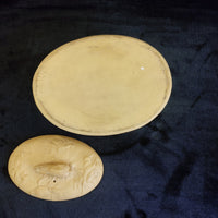Thumbnail for Antique 1800s Wedgwood Yellow Jasperware Game Dish - Little crack & chips China.6