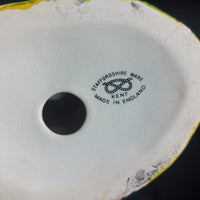 Thumbnail for Staffordshire Ware Figure Dog Acceptable Black White Green Base Worn Damage 6