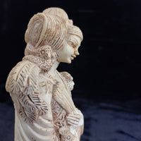 Thumbnail for Asian Woman with Fan and Birds Resin Figurine Ivory Colour Approx 10in Worn6