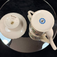 Thumbnail for Hammersley Floral Mini Watering Can & Burleigh Pedestal Cake Stand Porcelain Set4