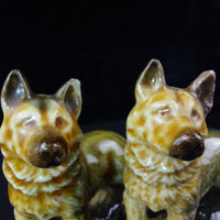 Thumbnail for Wade German Shepherd Porcelain Pair Dog Figurines England Vintage Set ears chip7