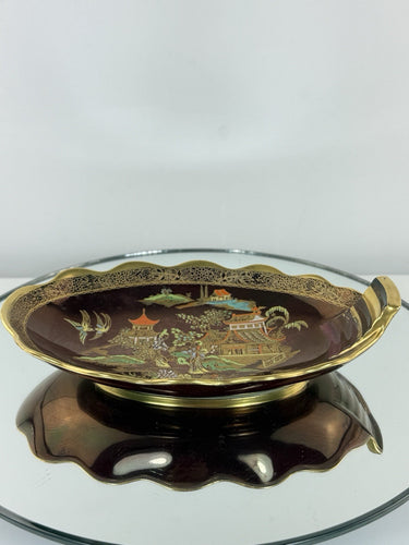 Carlton Ware Rouge Royale Oval Dish Gilded Oriental Tray Gold Grim Plate Gift.0