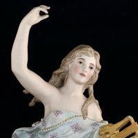 Thumbnail for Augarten Vienna Porcelain Ladies Musician Figurines Lyre Pair Austria Antique se11