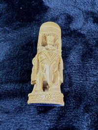Thumbnail for Hand-Carved Wooden Elephant Figurine, with Rider and Howdah, decor Intricate7