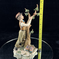 Thumbnail for Capodimonte Volta Boy with Tree Figurine Hand Painted Italian Porcelain See Pics13