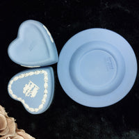 Thumbnail for Wedgwood Heart Jasperware Blue Trinket Plate & Box Set british bedroom decor12