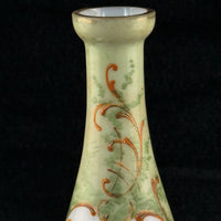 Thumbnail for Antique Cherub Porcelain Vase Hand Decorated Putti Scene Gold Green Gilt decor6