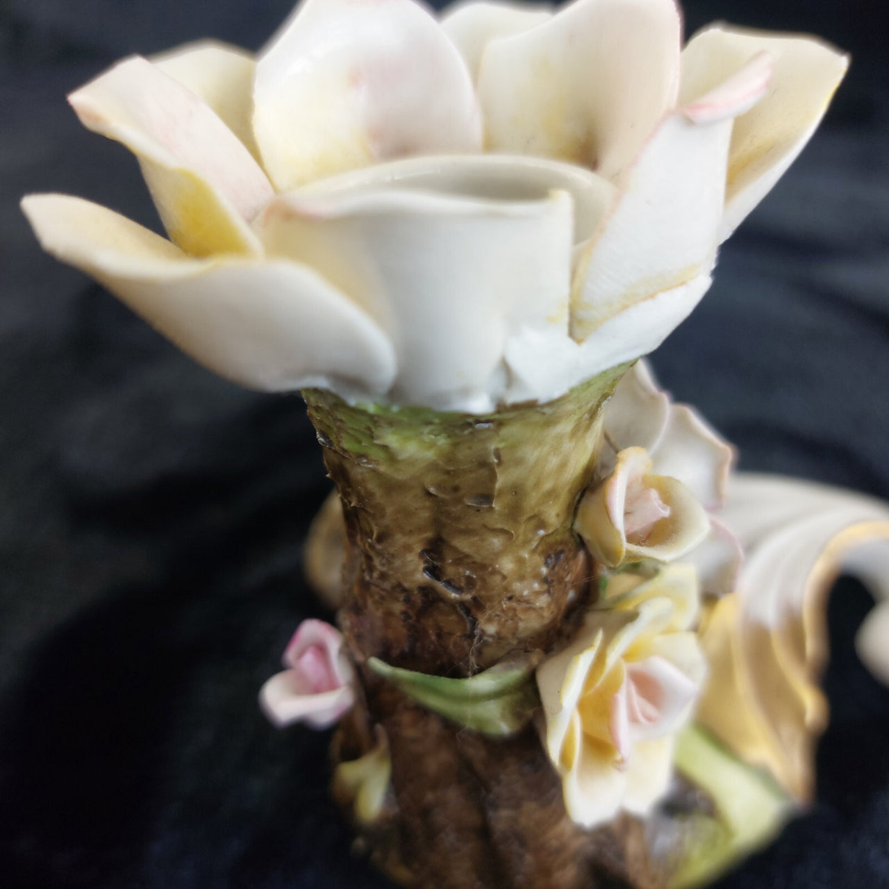 Beautiful Capodimonte gift decor Double Candle Holder 4.5in Porcelain see pics9