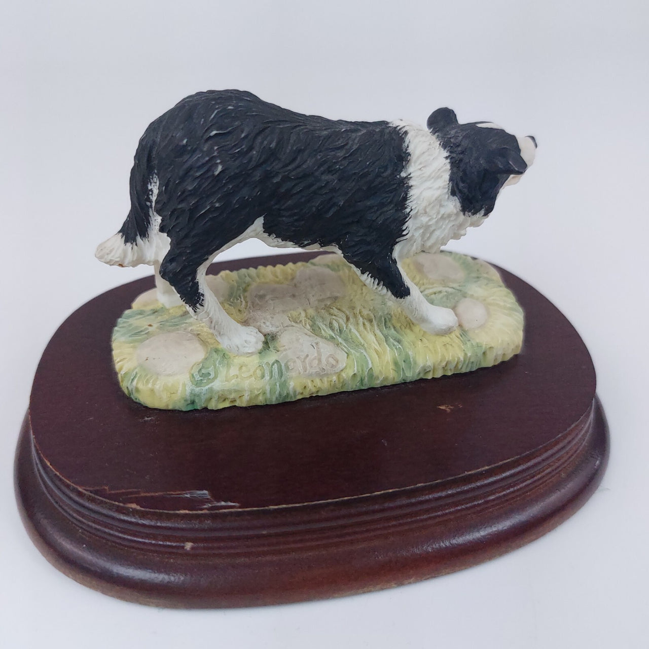 Leonardo Collection Border Collie Dog Figurine 3.25 Collectable 1993 Resin, Wood9