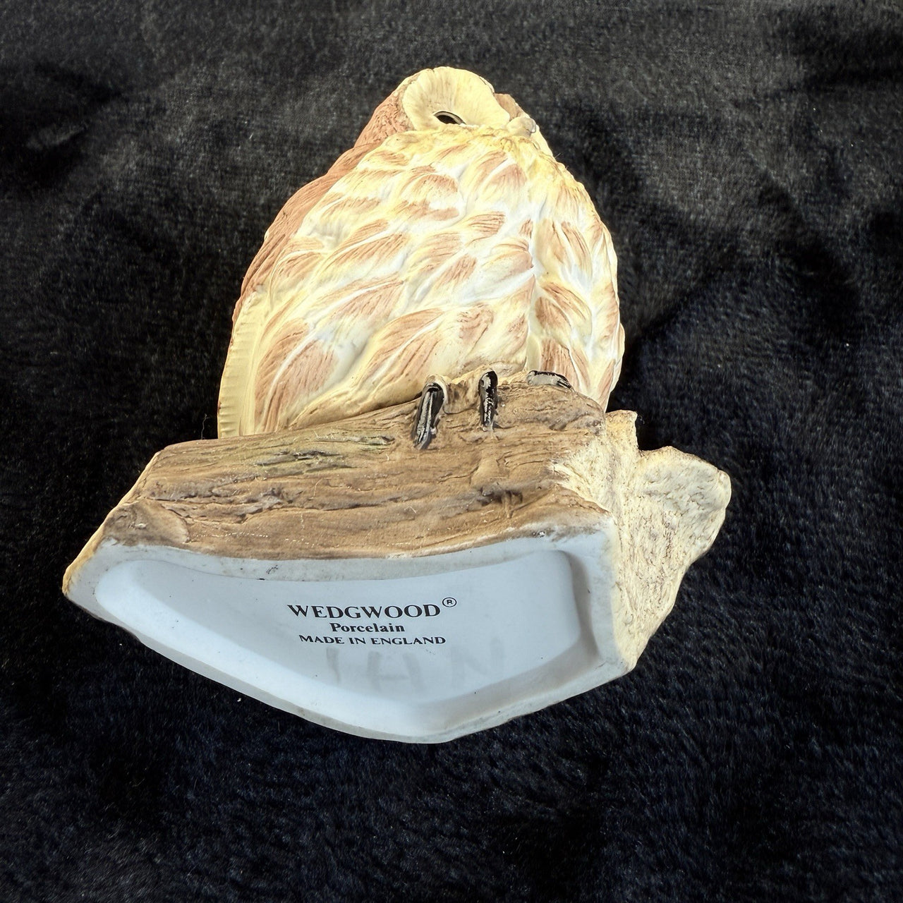 Wedgwood Art Mottled Glass Owl Paperweight bookshelf Figurine 1970s decor10