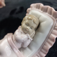 Thumbnail for Leonardo Collection Porcelain Sleeping Baby Figurines Set Girl Boy Bed Deco gift1