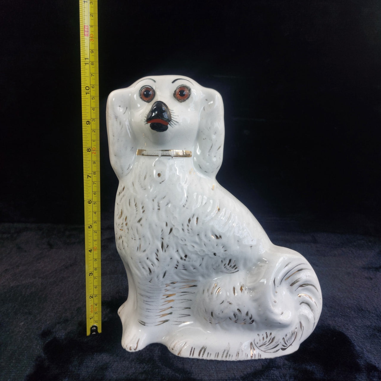 Staffordshire 19th Century antique porcelain Dog figurine 10.5" Spaniel1