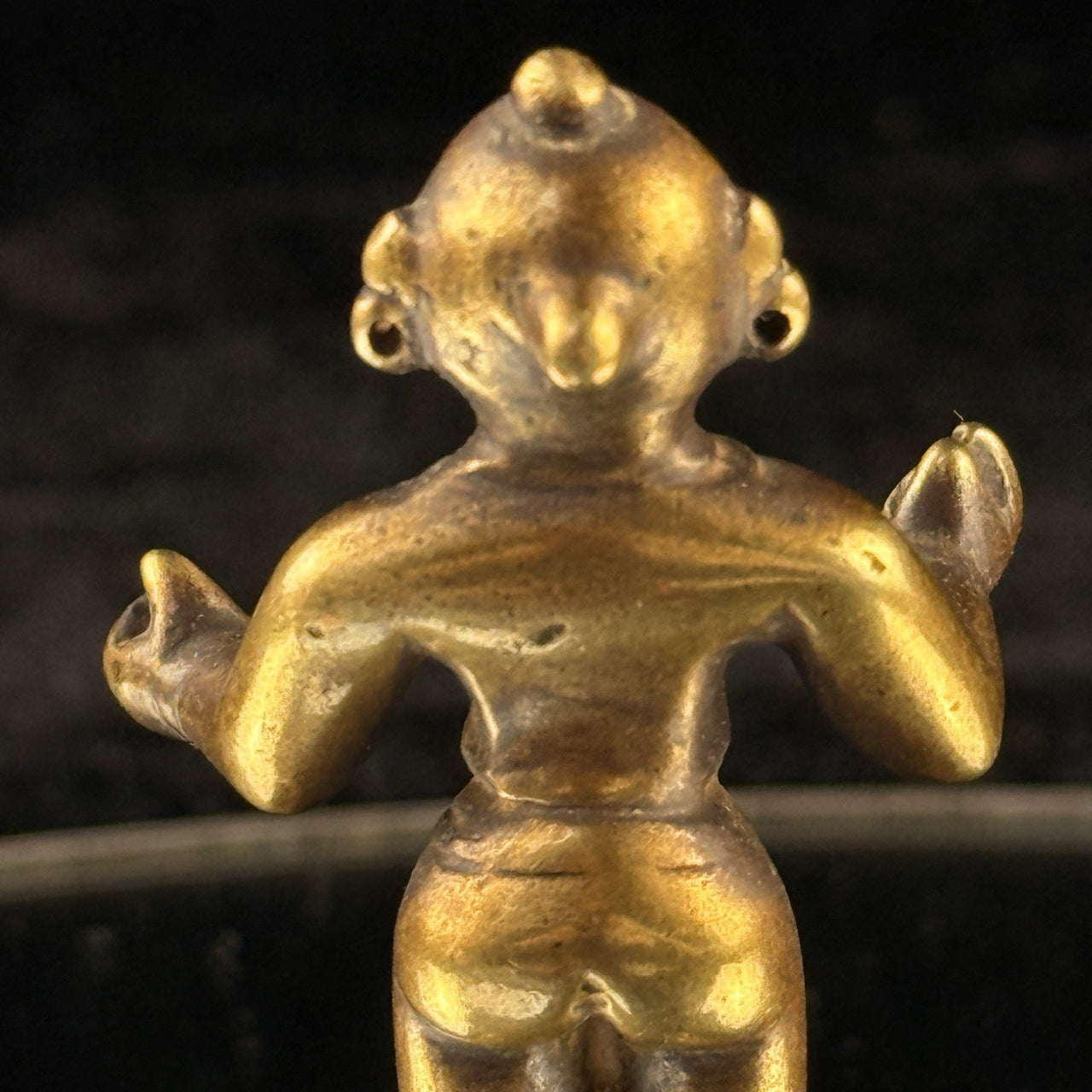 Antique Brass Indian Female Figure Of Radna 3.25” Handcrafted Tribal Folk Bengal9