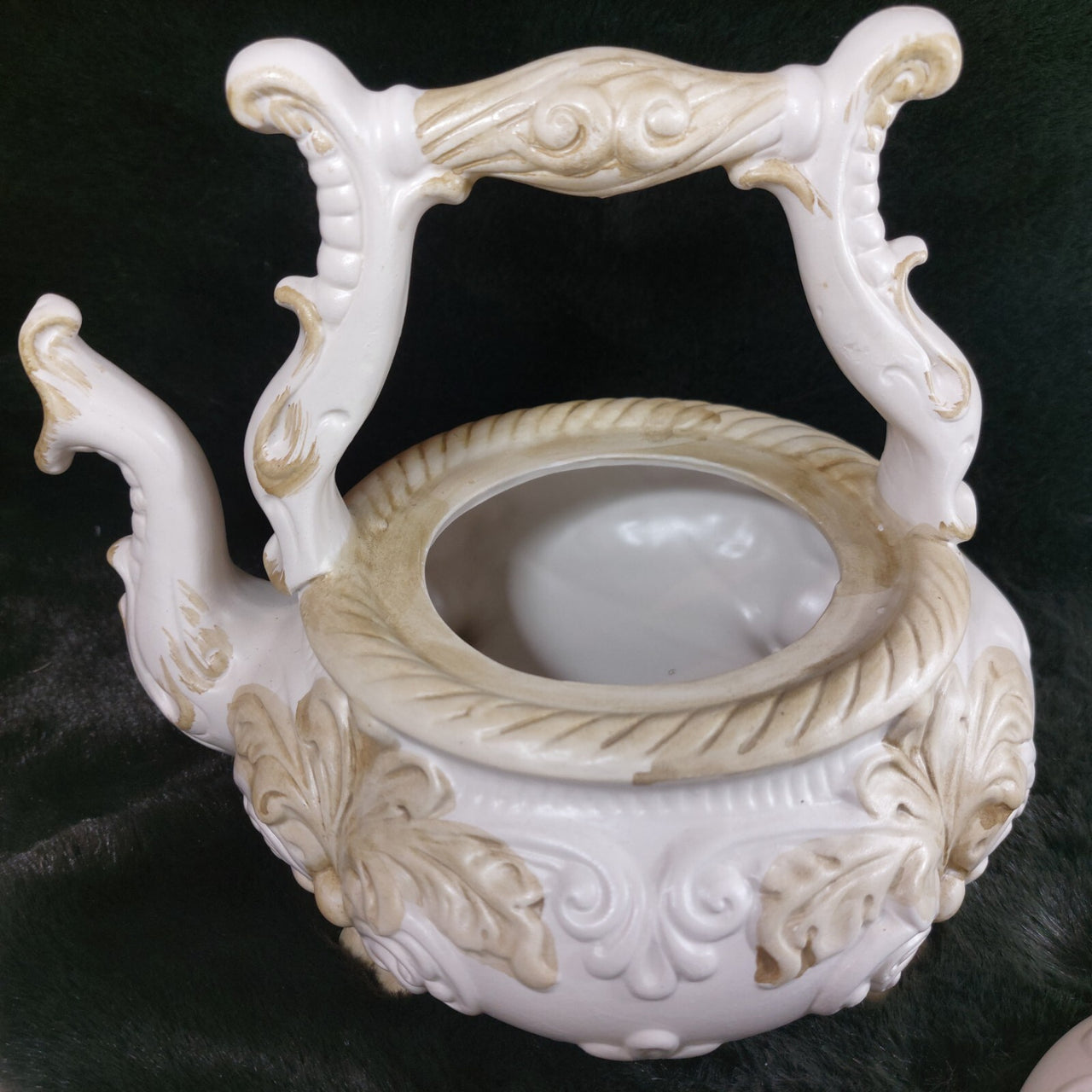 Rare Capodimonte Porcelain Italian Teapot – Floral Rococo Style Tea Pot gift10