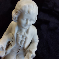 Thumbnail for Antique Figurine Bisque 4in Seated Man with Dog White Porcelain Worn & Damaged10